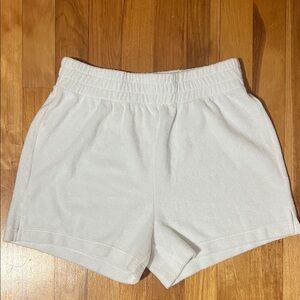 Reformation white Fiji terry cloth shorts
